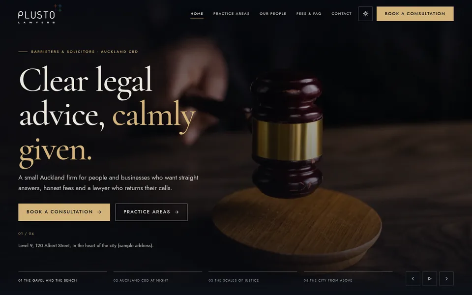 Ashvale Kerr Lawyers example website for lawyers