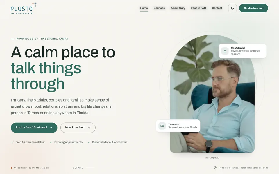 Gary Viljoen Psychology example website for psychologists