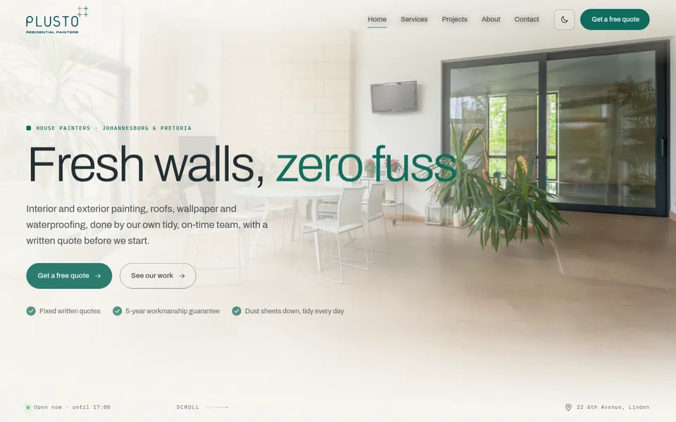 Linden & Lime Painters example website for residential painters