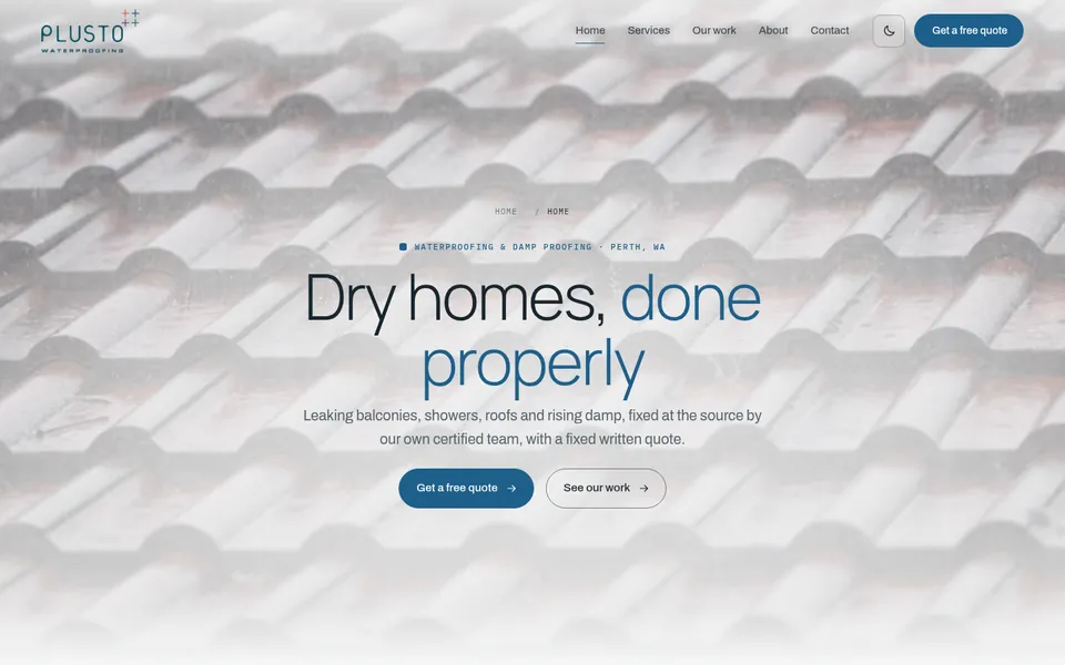 Saltbush Waterproofing example website for waterproofing and damp proofing