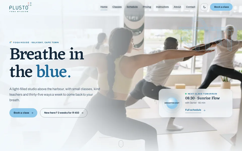 Stillhouse Yoga example website for yoga studios